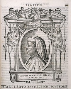 Porträt von Filippo Brunelleschi (1377-1446) aus Vasaris Leben der Künstler, erstmals veröffentlicht 1550