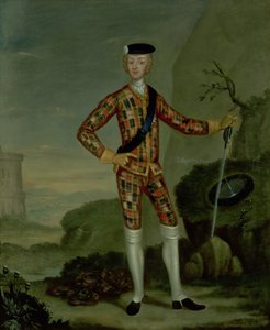 Prinz Charles Edward (Bonnie Prince Charlie, 1720-88) im Tartan von Italian School
