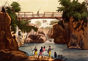 Fluss Roccie bei San Benedetto, Insel Madagaskar, aus Costumi dei... von Giulio Ferrario, ca. 1820er-30er Jahre