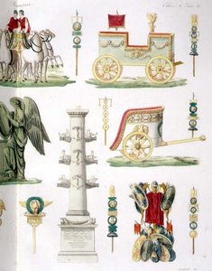 Römische Streitwagen, Trophäen und Militärdenkmäler, Detail von Tafel 20, Klasse 5 aus Teil I von 