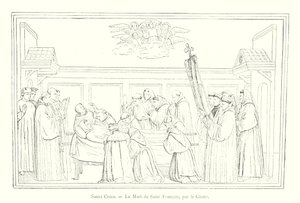 Santa Croce, Der Tod des Heiligen Franziskus, von Giotto (Gravur) von Italian School