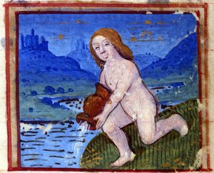 Sternzeichen Wassermann. Italienisches Horoskop, Mitte des 15. Jahrhunderts. von Italian School