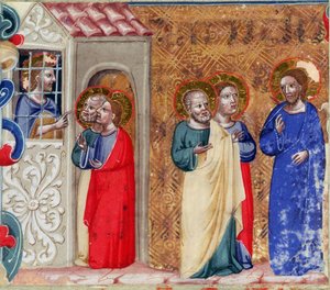 St. Johannes im Gefängnis und sendet zwei Jünger zu Christus
