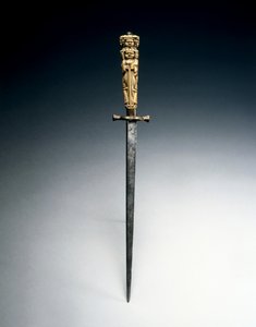 Stilett mit Griff als Figuren von Nächstenliebe, Gerechtigkeit und Hoffnung, um 1650
