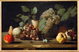 Stillleben mit Trauben und Granatapfel von Italian School