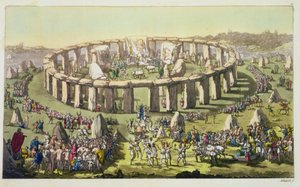 Stonehenge oder ein Rundtempel der Druiden, Tafel 19 aus Die Geschichte der Nationen (Aquatinta) von Italian School