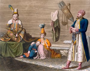 Bewohner von Taschkent in einer typischen Behausung, ca. 1820er-30er Jahre von Italian School