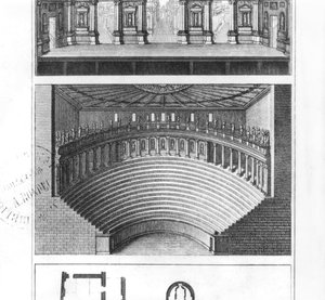 Das Olympische Theater in Vicenza, entworfen von Andrea Palladio (1508-80) von Italian School