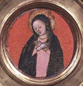 Die Jungfrau Maria, rechte Seite eines Triptychons (Tafel)