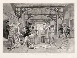 Die Szene des Korbs (Akt II, Teil Zwei, Szene I) aus Giuseppe Verdis Oper Falstaff, aus L