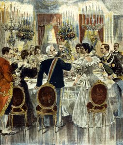 Das Hochzeitsbankett von Viktor Emanuel III. und Helene von Montenegro im Quirinalspalast, Rom. 1896 von Italian School
