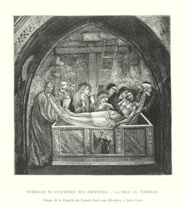 Tommaso di Stephano, genannt Giottino, Die Grablegung, Fresko der Kapelle der Grafen Bardi, San Silvestro, in Santa Croce von Italian School