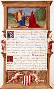 Venedig: Kommission von Dogen Antonio Grimani (1434-1523), Prokurator von San Marco. Manuskriptseite aus dem 16. Jahrhundert. Venedig, Museo Correr von Italian School