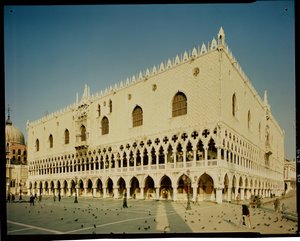 Ansicht der Westfassade des Palazzo Ducale, 14.-15. Jahrhundert