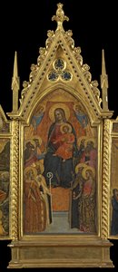 Jungfrau und Kind auf dem Thron mit acht Heiligen (Mittelteil), ca.1330-70
