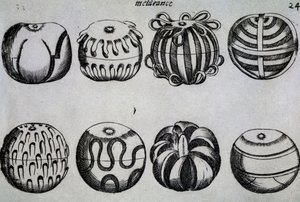 Wege, Obst zu schneiden, Illustration aus Li tre trattati di messer Mattia Giegher bavaro di Mosburc, Trinciante dell