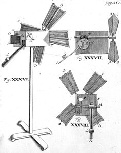 Windmühle, Illustration aus Circulus Pisanus von Claude Berigard, veröffentlicht ca. 1640er Jahre von Italian School