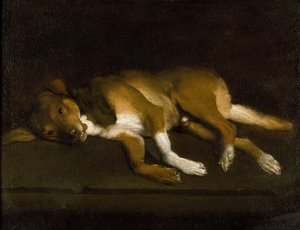 Ein Hund auf einem Sims liegend, ca. 1630-1720