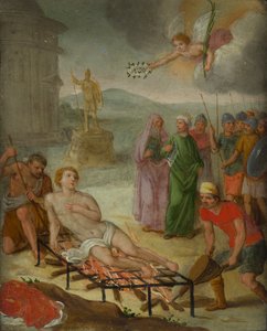 Martyrium des heiligen Laurentius (ca. 1600-99) von Italo Flemish School