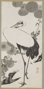 Kranich, Hängerolle, Edo-Periode von Ito Jakuchu