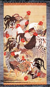 Dreizehn Hähne, aus Doshoku Sai-e (Farbenreiche Welt der Lebewesen) Edo-Periode, ca. 1757-66 von Ito Jakuchu
