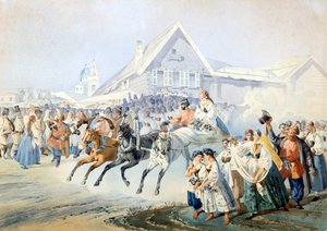 Hochzeitsszene - Hochzeitsszene von Golyshev, Ivan Alexandrovich (1838-1896) von Ivan Alexandrovich Golyshev