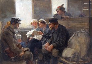 Gruppe von Bolschewiki in einem Zug von Vladimirov, Ivan Alexeyevich (1869-1947) von Ivan Alexeyevich Vladimirov
