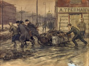 Reiche Kaufleute und russische Adlige räumen Müll aus Höfen