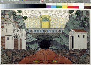Vorbereitende Zeichnung für das Stück "Das Wunder von Theophilus" von Rutebeuf von Ivan Yakovlevich Bilibin