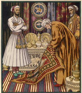 Der Prinz Ali kauft einen fliegenden Teppich