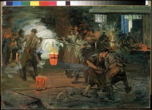 Arbeiter in einer Gießerei von Ivan Georgievich Drozdov