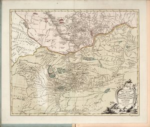Karte des Irtysch-Flusses, der südliche Teil des sibirischen Gouvernements, 1777