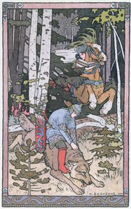 Szene aus einem russischen Märchen, 1899 von Ivan Yakovlevich Bilibin