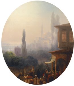 Marktszene in Konstantinopel mit der Hagia Sophia im Hintergrund, 1860 von Ivan Konstantinovich Aivazovsky