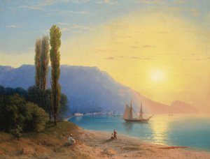 Sonnenuntergang über Jalta in der Krim - Gemälde von Ivan Aivazovsky, 1861 von Ivan Konstantinovich Aivazovsky