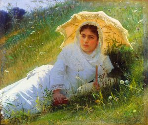 Ein heißer Tag auf dem Gras. Mittag, 1883 von Ivan Kramskoy
