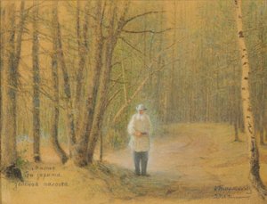 Leo Tolstoi im Zakaz-Wald von Ivan Pavlovich Pokhitonov