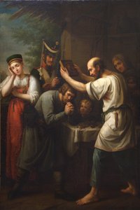 Der Segen des Heimatschutzmannes im Jahr 1812, 1812 von Ivan Vasilyevich Luchaninov
