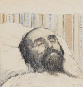 Malewitsch auf seinem Sterbebett von Ivan Vassilyevich Klyun