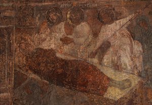 Fresko in der Kathedrale Unserer Lieben Frau vom Zeichen, Nowgorod von Ivan Yakovlevich Bakhmatov
