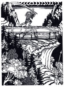 Ilya Muromets und Svyatogor, 1934 von Ivan Yakovlevich Bilibin