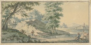 Landschaft mit Brücke