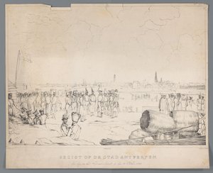 Ansicht der Stadt Antwerpen am Tag nach dem Bombardement, 28. Oktober 1830