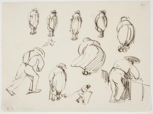 Studien von rückwärtigen Figuren von J.A. Jerichau
