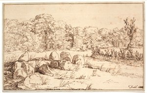 Landschaft mit Überresten eines Hünengrabes von Johan Christian Dahl