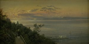 Blick von den Hügeln über Castellamare bei Neapel von Johan Christian Dahl