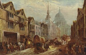 Eingang zum La Belle Sauvage Inn Yard, Ludgate Hill, London von J.C. Maggs