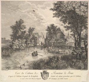 Flusslandschaft nach dem Gemälde im Kabinett von Herrn Poullain (1780) von JF Borgnet