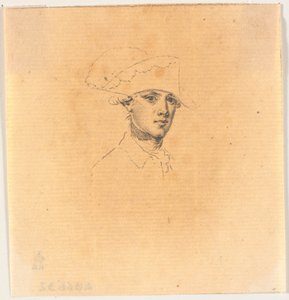 Vorarbeit zu einem der Köpfe für den Stich: Friedrich der Große reitet nach einer Revue in Potsdam nach Hause von J.F. Clemens