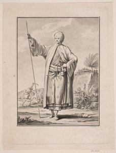 Porträt von Carsten Niebuhr in arabischer Kleidung von J.F. Clemens